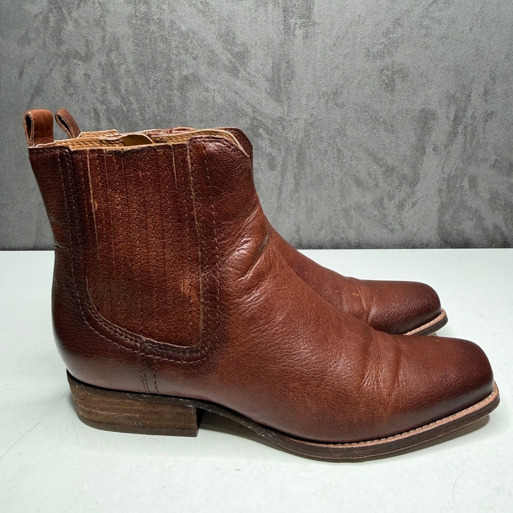 Zodiac Arrow Ankle Boots Womens 8.5 Brown Leather Square Toe Western Booties